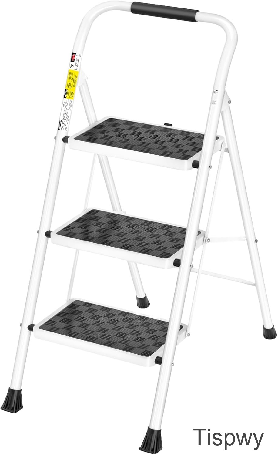 Tispwy 3 Step Ladder,3 Step Stool for Adults Folding Step Stool with Cushioned Handle with Wide Anti-Slip Pedal Ergonomic Design